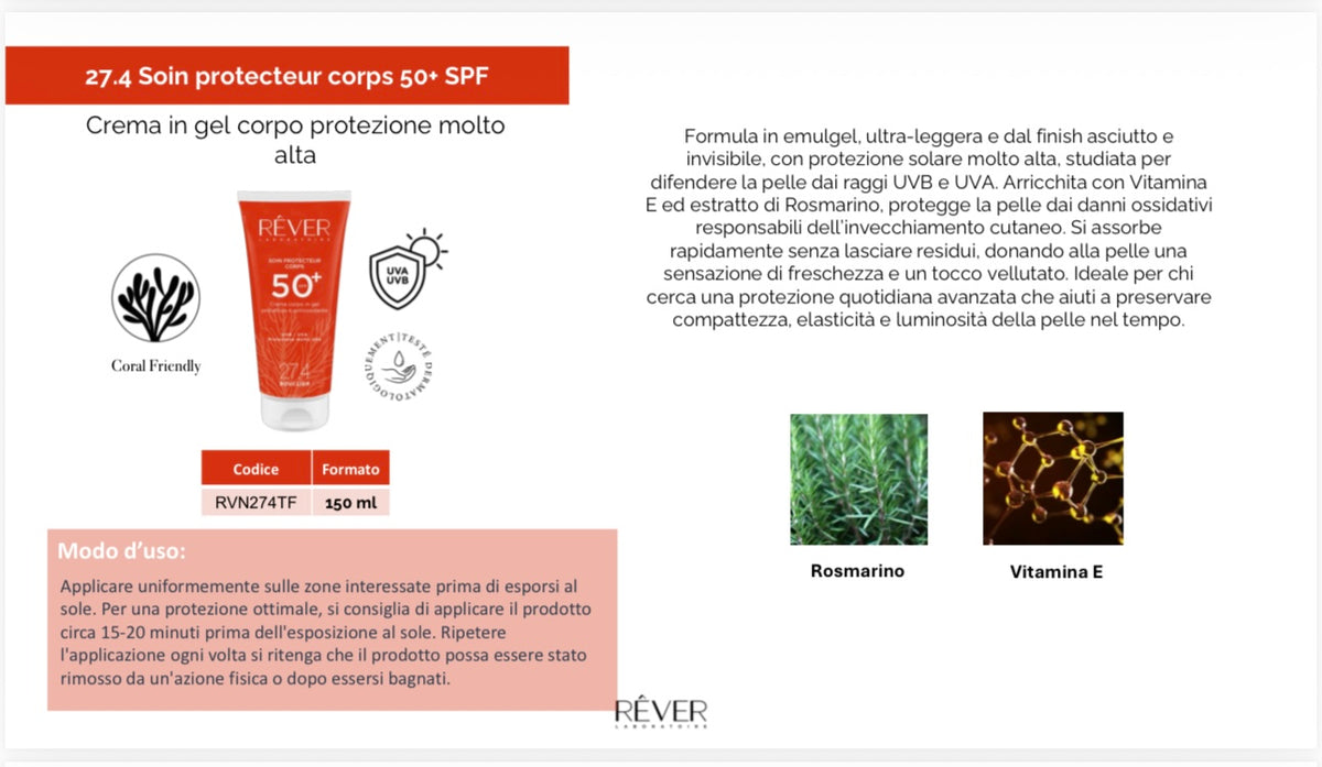 Crema in gel corpo protezione molto
alta
