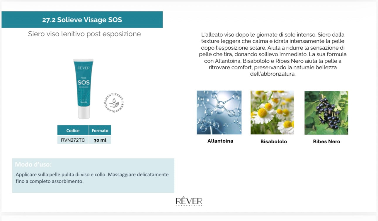 Siero viso lenitivo post esposizione