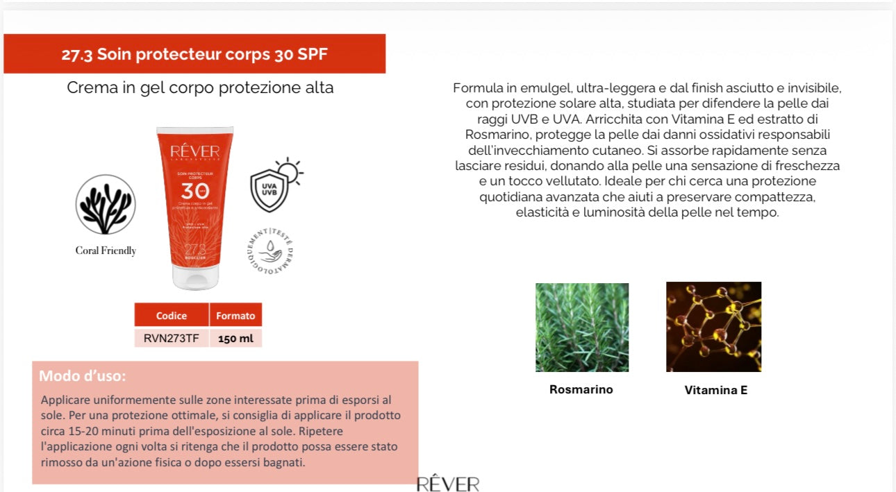 Crema in gel corpo protezione alta