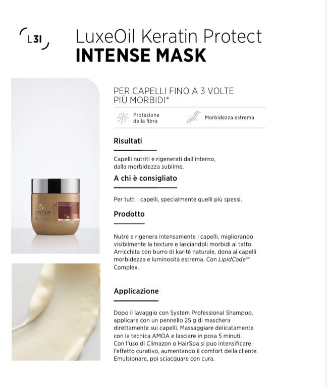 LUXEOIL KERATIN PROTECT INTENSE MASK